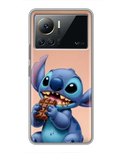 Чехол для Infinix Note 12 2023 с картинкой «Стич ест шоколад»