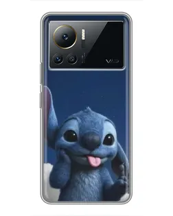 Чехол для Infinix Note 12 2023 с картинкой «Стич в облаках»