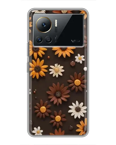 Чехол для Infinix Note 12 2023 с картинкой «Узор из маленьких подсолнухов»