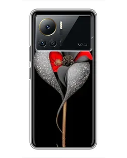 Чехол для Infinix Note 12 2023 с картинкой «Серебряный фантазийный цветок»