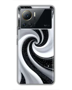 Чехол для Infinix Note 12 2023 с картинкой «Черно-белая спираль»