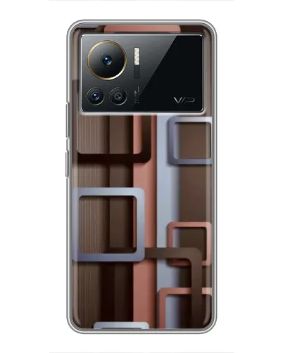 Чехол для Infinix Note 12 2023 с картинкой «Коричневые объемные квадраты»