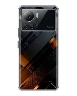 Чехол для Infinix Note 12 2023 с картинкой «Черные геометрические блоки»