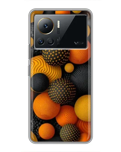 Чехол для Infinix Note 12 2023 с картинкой «Объемные оранжевые сферы»