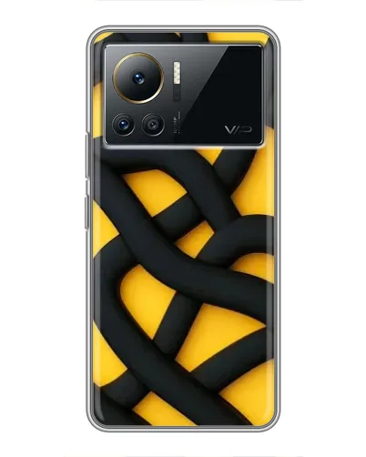 Чехол для Infinix Note 12 2023 с картинкой «Черное желтое переплетение»