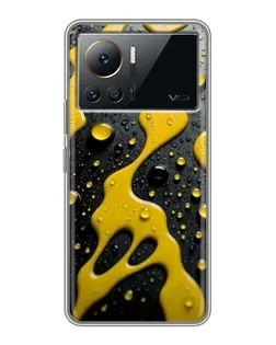 Чехол для Infinix Note 12 2023 с картинкой «Жидкое желтое золото»