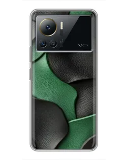Чехол для Infinix Note 12 2023 с картинкой «Зеленые кожаные волны»