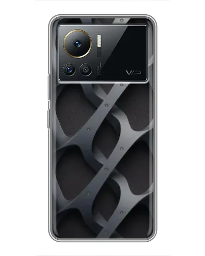 Чехол для Infinix Note 12 2023 с картинкой «Объемное серое плетение»