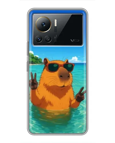 Чехол для Infinix Note 12 2023 с картинкой «Морская капибара»