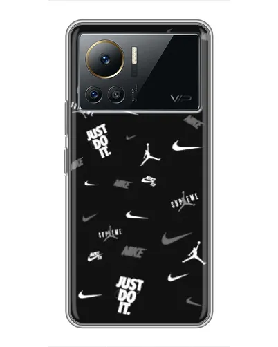 Чехол для Infinix Note 12 Pro (4G) с картинкой «Nike Black Pattern» Чехол для Infinix Note 12 Pro (4G) с картинкой «Nike Black Pattern»