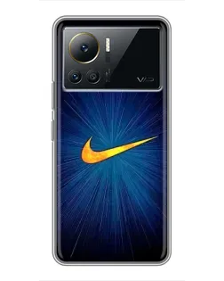 Чехол для Infinix Note 12 Pro (4G) с картинкой «Синий пульс Nike»