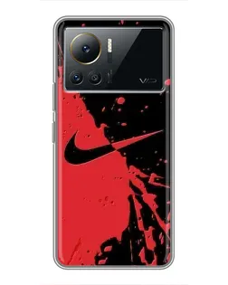 Чехол для Infinix Note 12 Pro (4G) с картинкой «Красные брызги Nike»