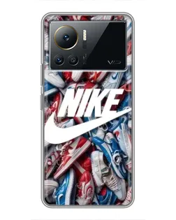 Чехол для Infinix Note 12 Pro (4G) с картинкой «Коллаж кроссовок Найк»