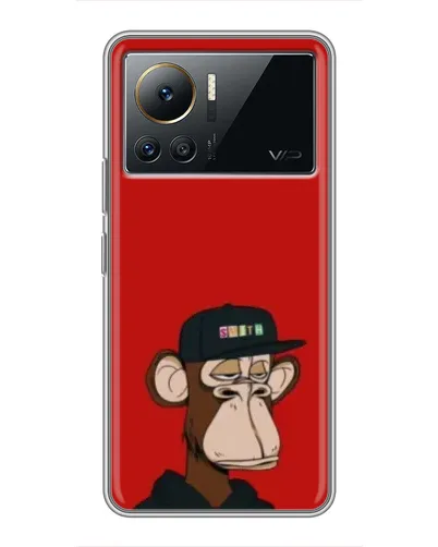 Чехол для Infinix Note 12 Pro (4G) с картинкой «Bored Ape — красный фон» Чехол для Infinix Note 12 Pro (4G) с картинкой «Bored Ape — красный фон»