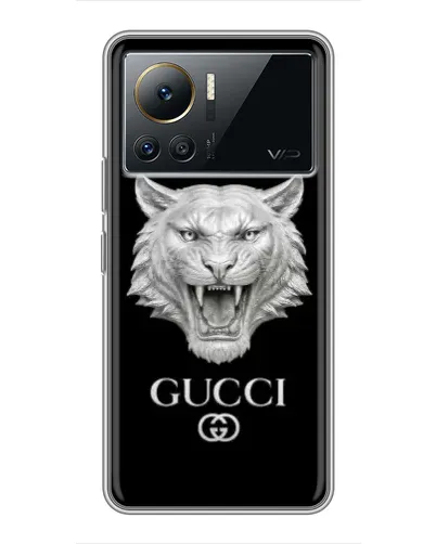 Чехол для Infinix Note 12 Pro (4G) с картинкой «Gucci — серебряный лев» Чехол для Infinix Note 12 Pro (4G) с картинкой «Gucci — серебряный лев»
