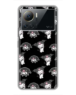 Чехол для Infinix Note 12 Pro (4G) с картинкой «Черный паттерн Kuromi»