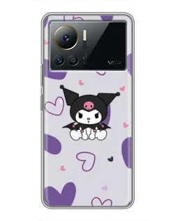 Чехол для Infinix Note 12 Pro (4G) с картинкой «Kuromi и лавандовые сердца»