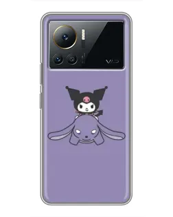 Чехол для Infinix Note 12 Pro (4G) с картинкой «Kuromi на лиловом фоне»