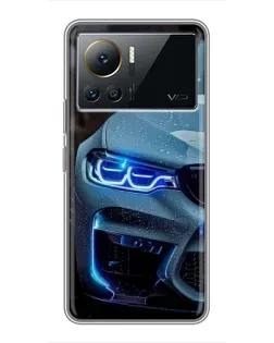 Чехол для Infinix Note 12 Pro (4G) с картинкой «Взгляд BMW с синими фарами»