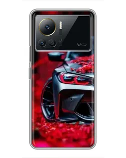 Чехол для Infinix Note 12 Pro (4G) с картинкой «Спортивная BMW и цветы»