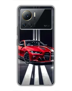 Чехол для Infinix Note 12 Pro (4G) с картинкой «Красная BMW на дороге»
