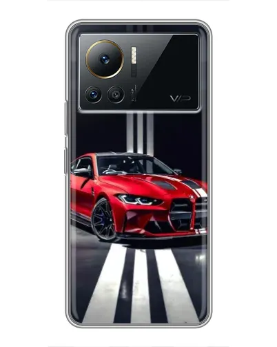 Чехол для Infinix Note 12 Pro (4G) с картинкой «Красная BMW на дороге»