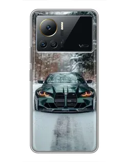 Чехол для Infinix Note 12 Pro (4G) с картинкой «BMW в зимнем лесу»
