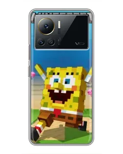Чохол для Infinix Note 12 Pro (4G) з картинкою «Губка Боб Minecraft»