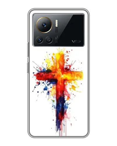 Чехол для Infinix Note 12 Pro (4G) с картинкой «Акварельный крест»