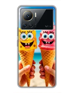 Чехол для Infinix Note 12 Pro (4G) с картинкой «Спанч Боб мороженое»