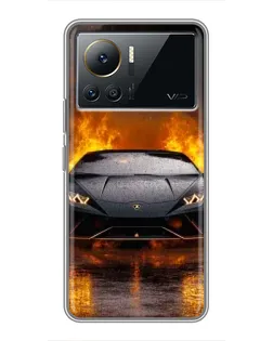 Чехол для Infinix Note 12 Pro (4G) с картинкой «Lamborghini в огне»
