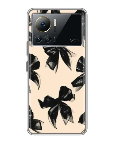 Чехол для Infinix Note 12 Pro (4G) с картинкой «Паттерн черные банты»