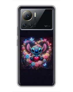 Чехол для Infinix Note 12 Pro (4G) с картинкой «Stitch в цветах» Чехол для Infinix Note 12 Pro (4G) с картинкой «Stitch в цветах»