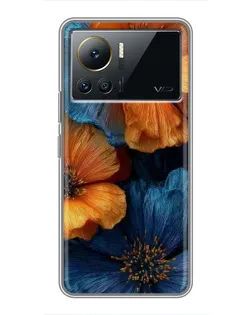 Чохол для Infinix Note 12 Pro (4G) з картинкою «Яскрава синьо-помаранчева флора»