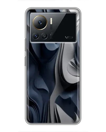 Чехол для Infinix Note 12 Pro (4G) с картинкой «Объемные синие складки»