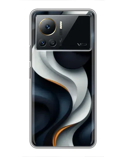 Чехол для Infinix Note 12 Pro (4G) с картинкой «Объемные черно-белые ленты»
