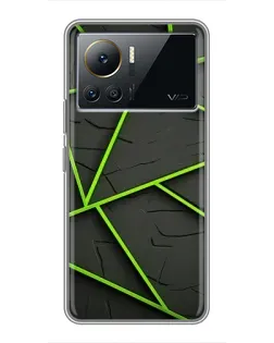 Чехол для Infinix Note 12 Pro (4G) с картинкой «Зеленые геометрические линии»
