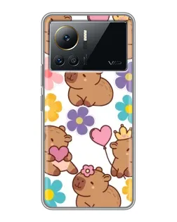 Чохол для Infinix Note 12 Pro (4G) з картинкою «Квітковий паттерн капібар»