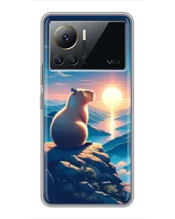 Чохол для Infinix Note 12 Pro (4G) з картинкою «Захід сонця з капібарою»
