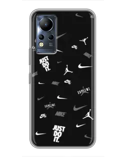 Чохол для Infinix Note 12 з картинкою «Nike Black Pattern» Чохол для Infinix Note 12 з картинкою «Nike Black Pattern»