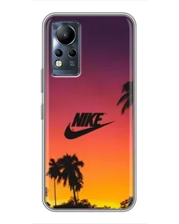 Чехол для Infinix Note 12 с картинкой «Nike на закате солнца»