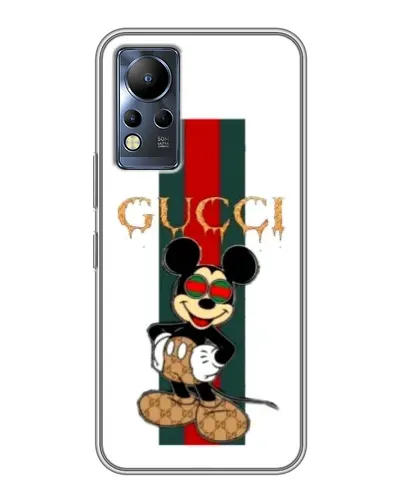 Чехол для Infinix Note 12 с картинкой «Микки Маус Gucci — полосы»