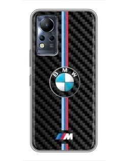 Чехол для Infinix Note 12 с картинкой «Эмблема BMW и карбон»
