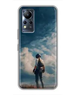 Чохол для Infinix Note 12 з картинкою «Герой PUBG на скелі»
