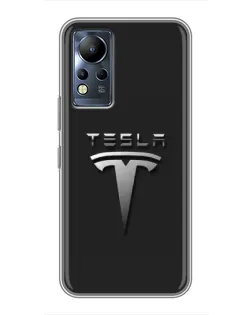 Чехол для Infinix Note 12 с картинкой «Стальной логотип Tesla» Чехол для Infinix Note 12 с картинкой «Стальной логотип Tesla»