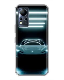 Чехол для Infinix Note 12 с картинкой «Tesla в неоне» Чехол для Infinix Note 12 с картинкой «Tesla в неоне»