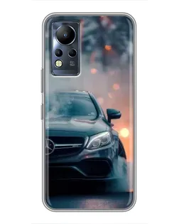 Чехол для Infinix Note 12 с картинкой «Mercedes — ночной город»