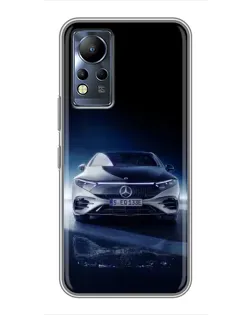 Чехол для Infinix Note 12 с картинкой «Ночной Mercedes EQ»