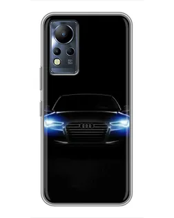 Чехол для Infinix Note 12 с картинкой «Audi в неоне»