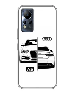 Чехол для Infinix Note 12 с картинкой «Audi — контрастный дизайн»